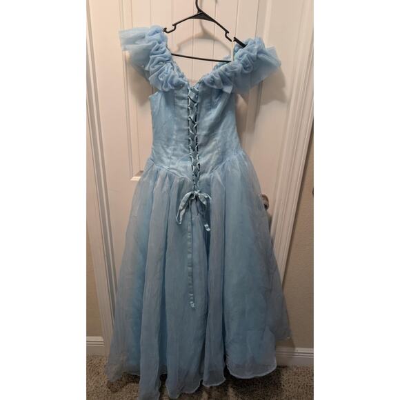 Women’s Blue Fairy Tale Cinderella Dress Costume Corset Back Pearls Size 10 - Picture 2 of 16